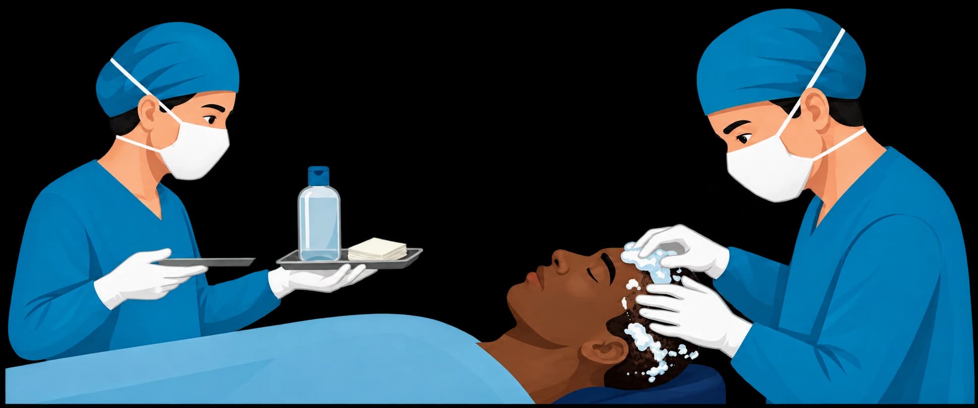 Hair washing after hair transplant
