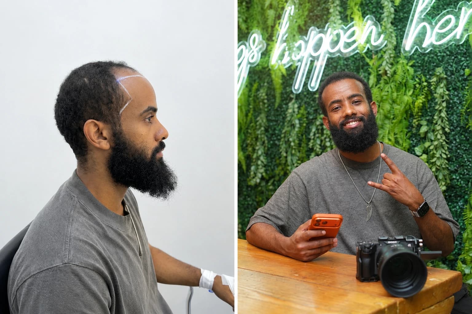 Abel G. hair transplant before and after